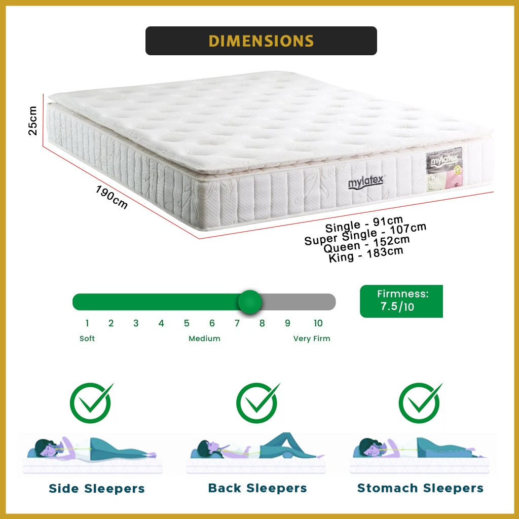 MyLatex ILLY 10" Natural Latex Mattress, Multi-Layered Coconut Fibre - All Sizes