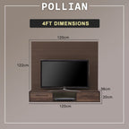 Pollian 4FT/5FT Floating TV Console with Back Panel LED Backlight in 2 Colours
