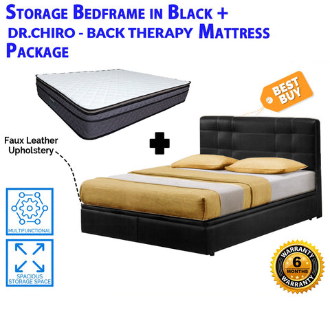 Image of Miki Storage Bed SBD 12" With Optional 7" Inner Spring / 10" Pocket Spring Mattress Add On In Single, Super Single, Queen, and King Size