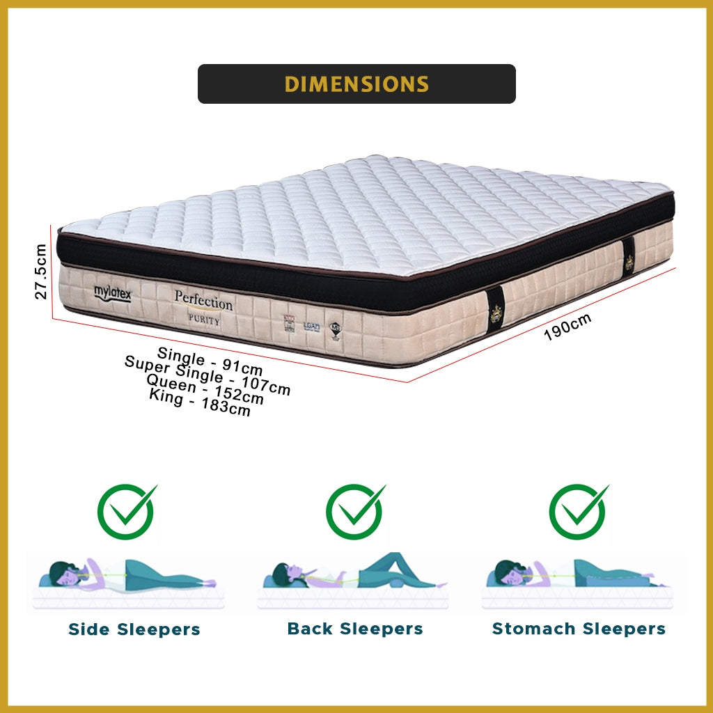 MyLatex PURITY 11" Mattress Natural Latex, Memory Foam, Nano Silver Cover - All Size