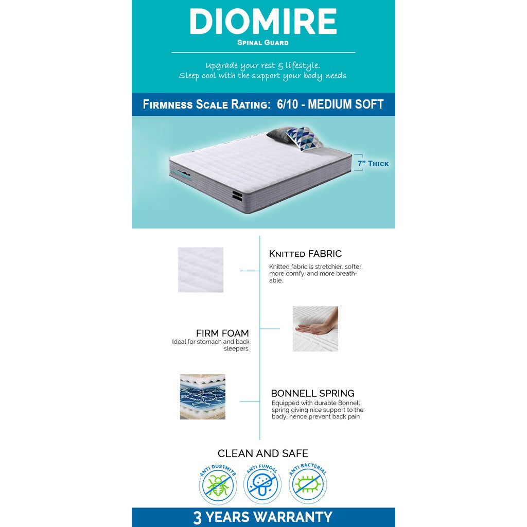 Jenie Single Size Metal Bed Frame in White, Black - W/ Mattress Option