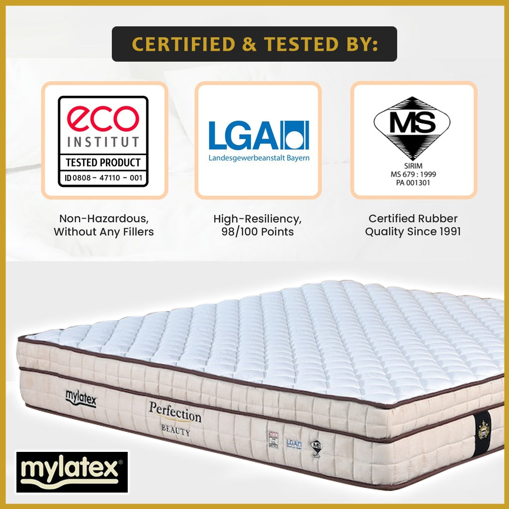 MyLatex Perfection BEAUTY 10.5" Mattress Natural Latex Nano SIlver Fabric - All Size