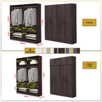 BERLIN Series 1/2/3/4/5 Doors Tall Wardrobe with Drawers and Top Cabinet in 6 Colours