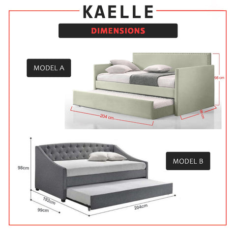 Image of Kaelle Series Daybed with Trundle or Drawer - With Mattress Option