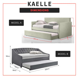 Kaelle Series Daybed with Trundle or Drawer - With Mattress Option