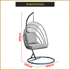 Fiona Series 2 Swing Chair Living Room Garden or Balcony Chair Synthetic Rattan w/ Steel Legs