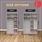 Malta Series 4/5/6/8x8FT 2-Door Sliding Door Wardrobe with Mirror Door in 3 Colours
