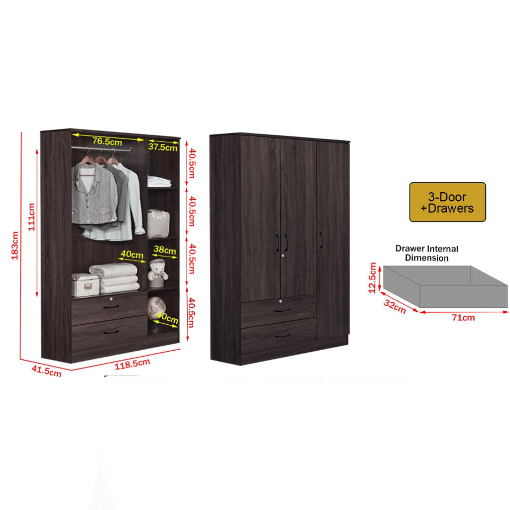 Toluca Bedroom Set Series 3 Includes Wardrobe/Bed Frame/Mattress In Single And Super Single Size.Free Installation