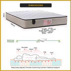 King Koil Azotic Topaz 10" Mattress Chiropractic Coil - Bundle w/ Pillow - All Sizes