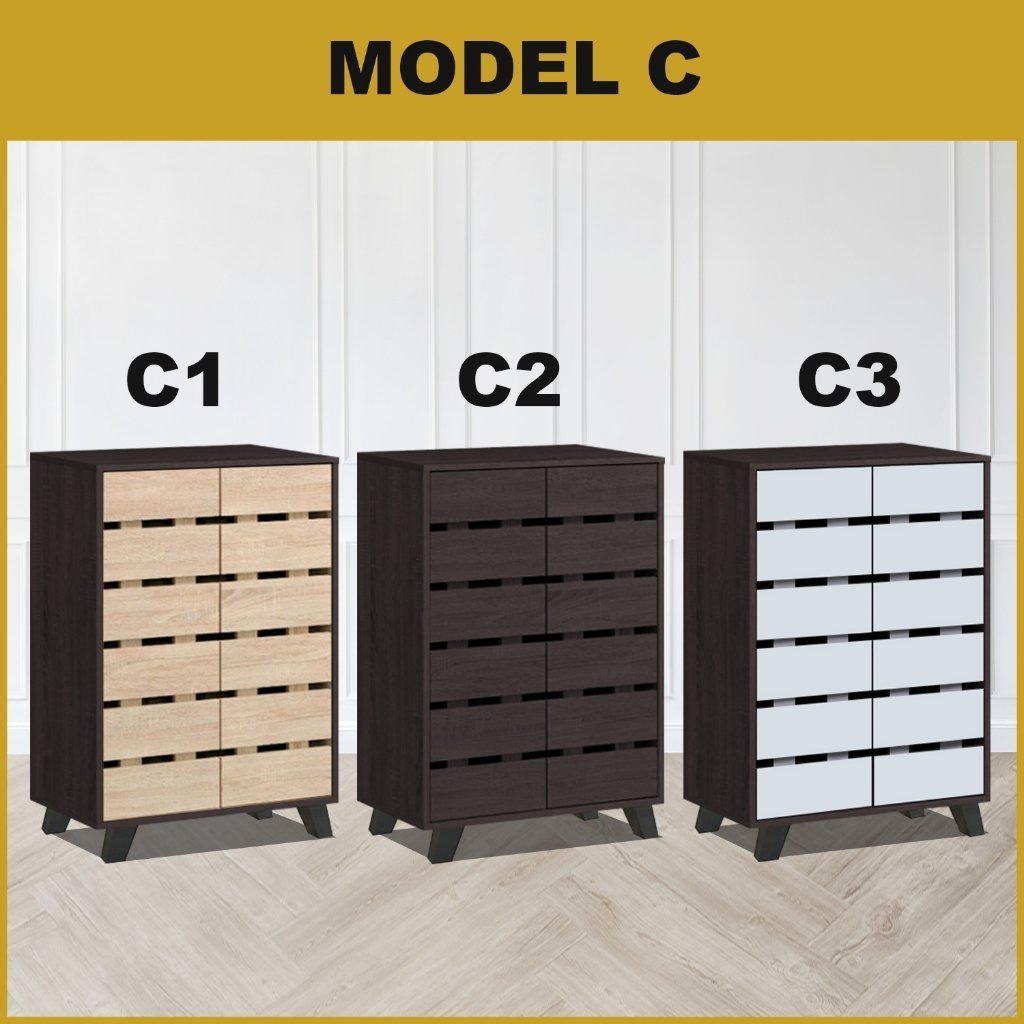 ENYA CARB-P2 Certified Board Premium Shoe Cabinet Soft Closing Fully Laminated Back Panel