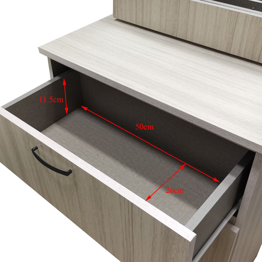 Pratio Dressing Table With Free Stool Laminated Smooth Gliding Drawer In 6 Colours