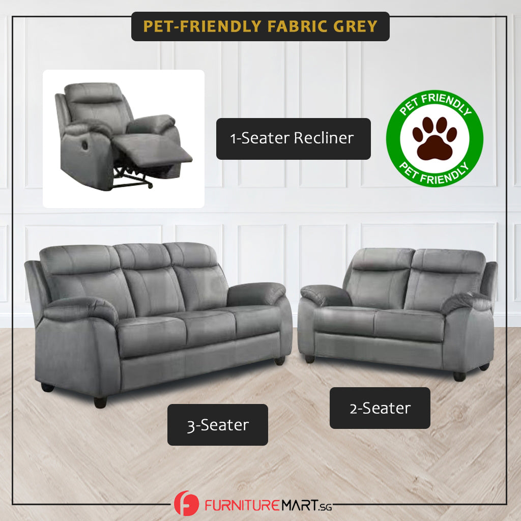Annie 1-Seater Recliner and 2/3-Seater Sofa - P.U. Leather or PetFriendly Option