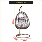 Fiona Series 1 Swing Chair Living Room Garden or Balcony Chair Synthetic Rattan w/ Steel Legs