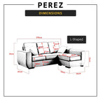Perez Series Fabric/Leather / PetFriendly Fabric 1/2/3/ L-Shape Sofa