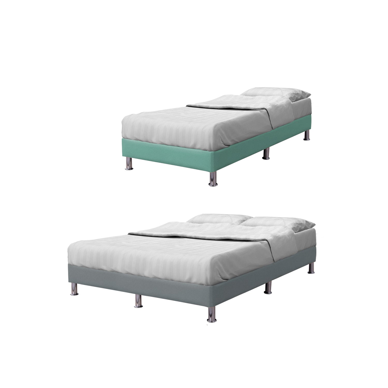 OrthoCoil Divan Bed Frame Pet Friendly Scratch-Resistant Fabric With Mattress Add-On Options