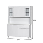 Deena Series 9/4-Door Kitchen Cabinet with Drawers w/ 4-Door Top Cabinet in White Colour