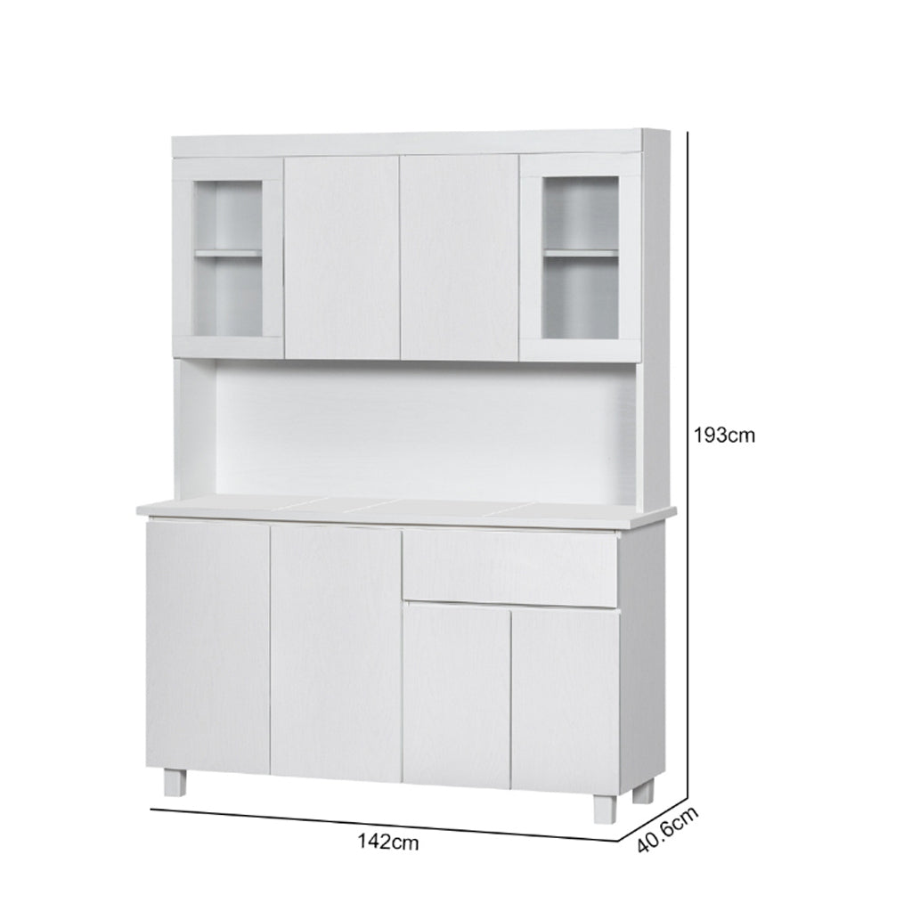 Deena Series 9/4-Door Kitchen Cabinet with Drawers w/ 4-Door Top Cabinet in White Colour