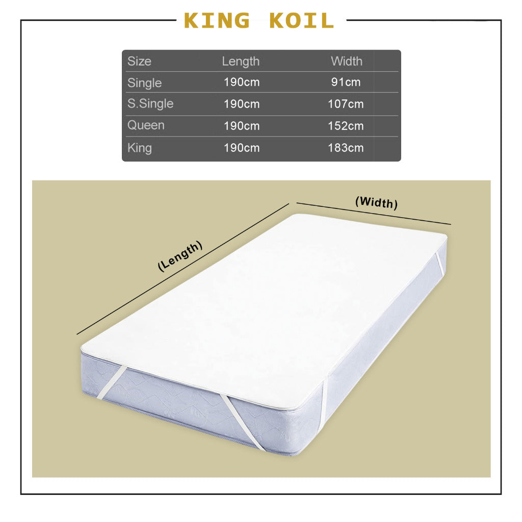 King Koil Mattress Protector Hypoallergenic Mattress Topper with Elastic Band - All Size