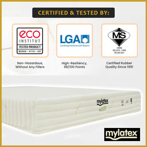 MyLatex ALICE 10" Mattress Natural Latex Top, Foam Base and Wood Fabric Cover - All Size