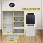 Tiana Series 4FT/5FT/6FT 2-Door Sliding Door Wardrobe in White Wash or Walnut