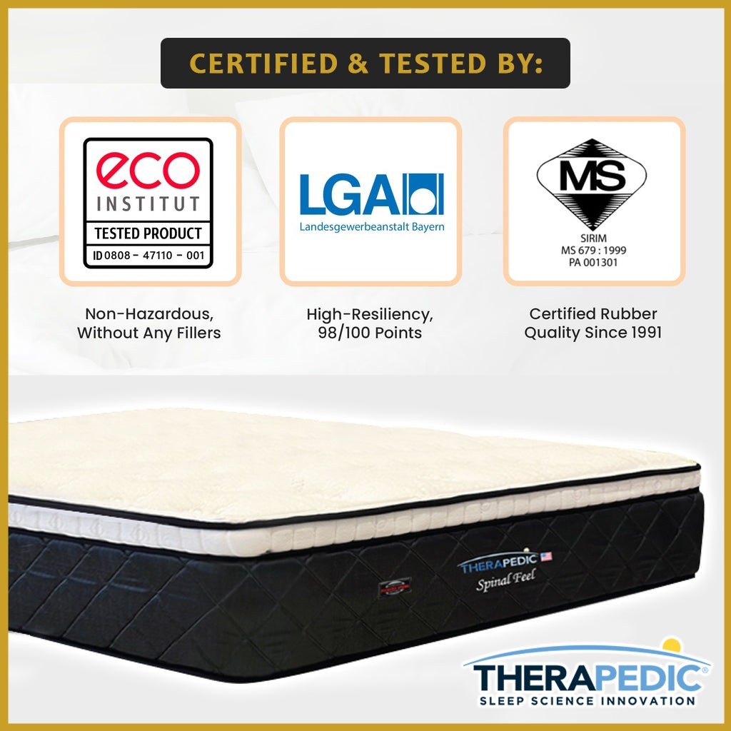 Therapedic Spinal Feel 14" Mattress Pocketed Spring w/ Natural Latex- All Sizes