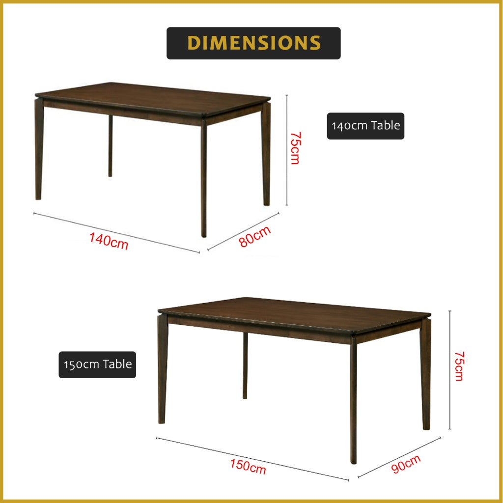 Radden 4/6 Seater Dining Set w/ Table, Chair & Bench Solid Rubber Wood in 2 Colours