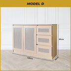 Connie Series Shoe Cabinet CARB-P2 Certified Board Laminated Rattan Pattern