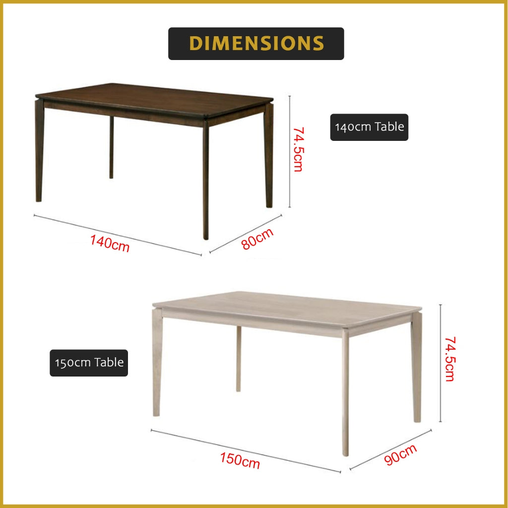 Wilton 4/6 Seater Dining Set w/ Table, Chair & Bench Solid Rubber Wood in 3 Colours
