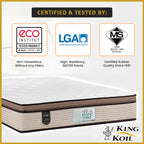 King Koil Mystic Topaz 12" Mattress Chiropractic Coil - Bundle w/ Pillow - All Sizes
