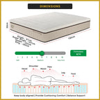 King Koil Simplicity CARE 12" Mattress Flax Linen Collection - w/ Pillow - All Sizes