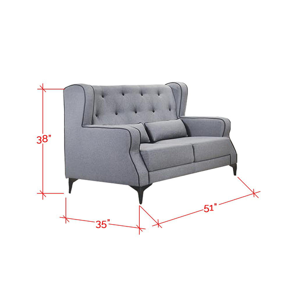 Elizabeth 1/2/3 Seater Mid Century High Back Fabric Sofa Set In 4 Colors