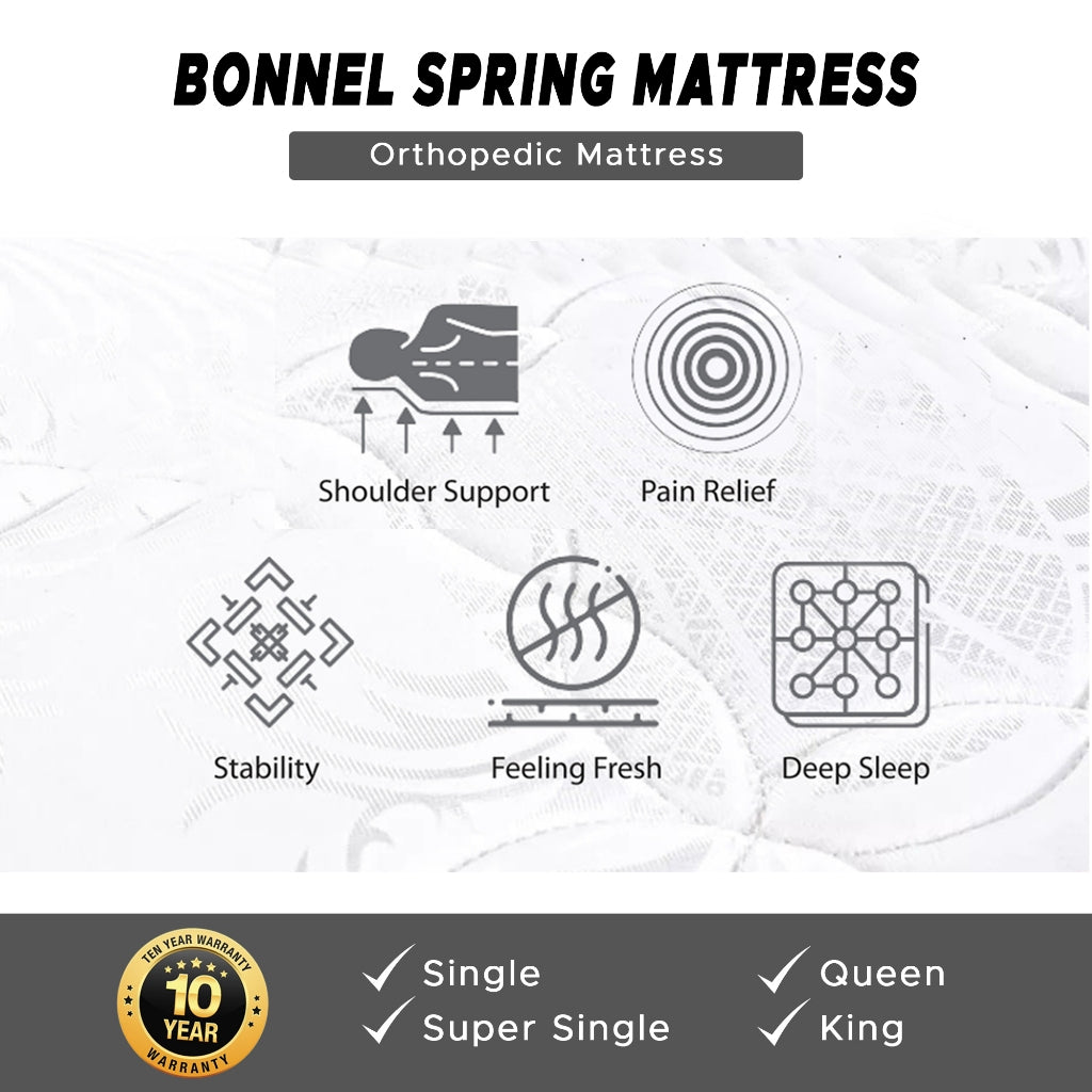 Ortho Coil 9"/11" Bonnel Spring Mattress Euro Supreme & Hotel Premier - All Sizes