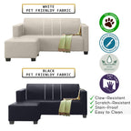 James Series Leather/Pet-Friendly Fabric 3 Seater Sofa With Ottoman In 10 Colours