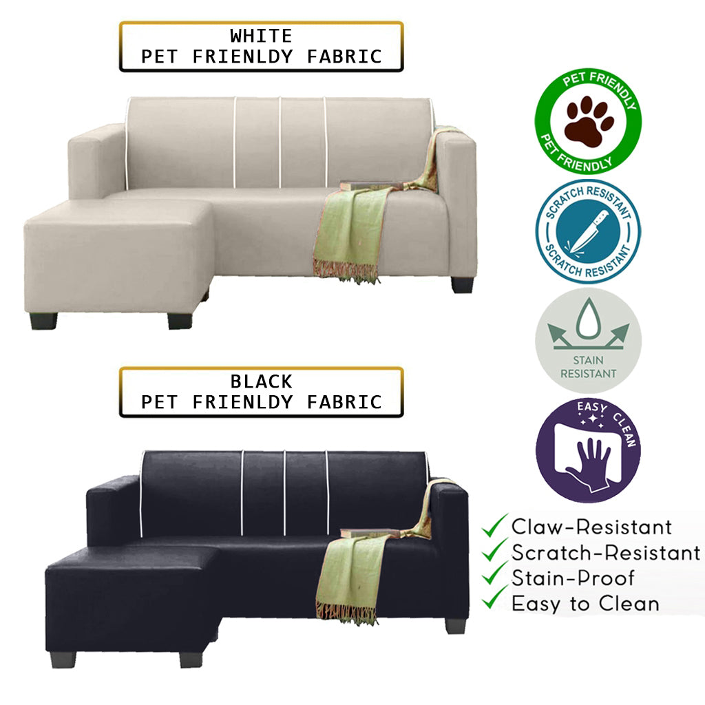 James Series Leather/Pet-Friendly Fabric 3 Seater Sofa With Ottoman In 10 Colours