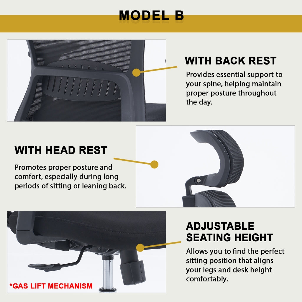 Kern Series Simple Fixed Office Chair And Home Swivel Chair in Black