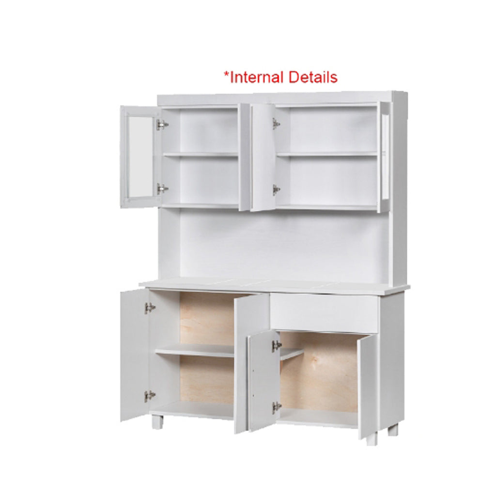 Deena Series 9/4-Door Kitchen Cabinet with Drawers w/ 4-Door Top Cabinet in White Colour