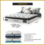 Honey Pure Premium 12" 7-Zone Pocket Spring Mattress w/ FREE PILLOW - All Sizes Available