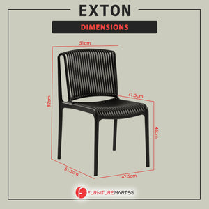 Exton Polypropylene (PP) Dining Chair in Green Colour