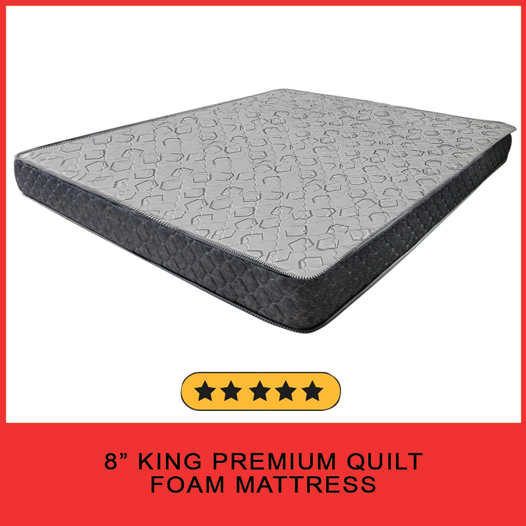 4"/6"/8" Comfort Foam Mattress High Density Foam Premium Quilt - All Sizes Available