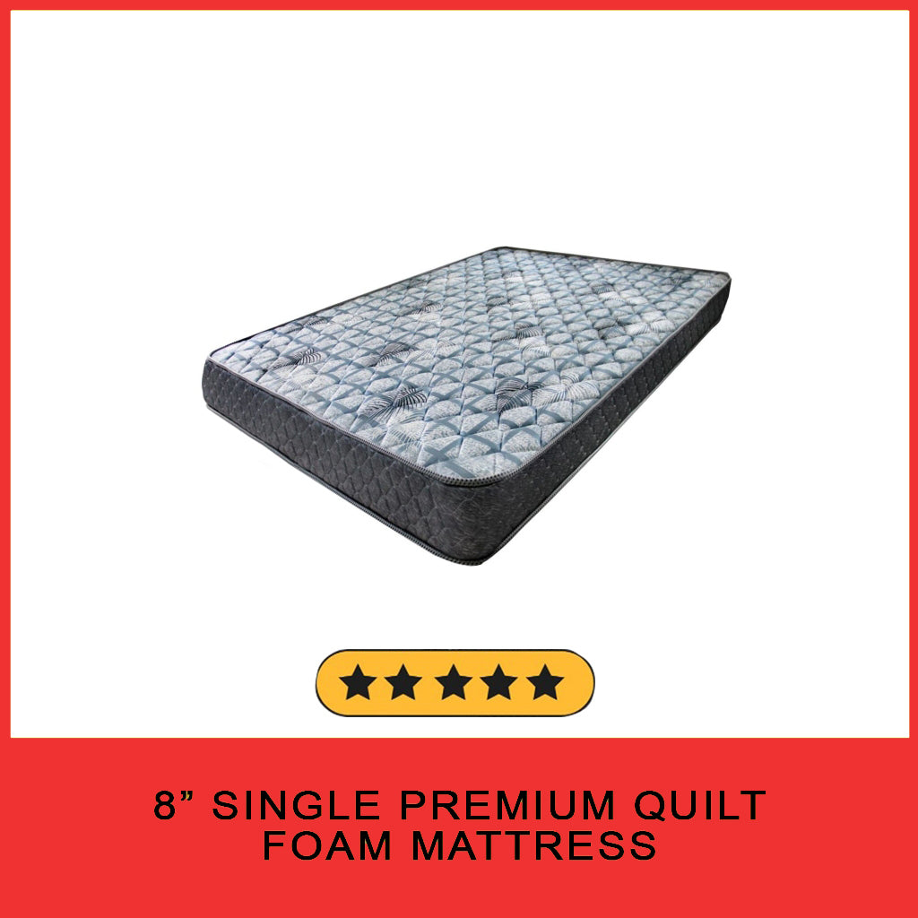 4"/6"/8" Comfort Foam Mattress High Density Foam Premium Quilt - All Sizes Available
