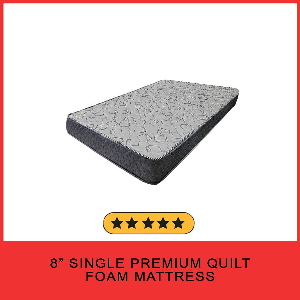 4"/6"/8" Comfort Foam Mattress High Density Foam Premium Quilt - All Sizes Available