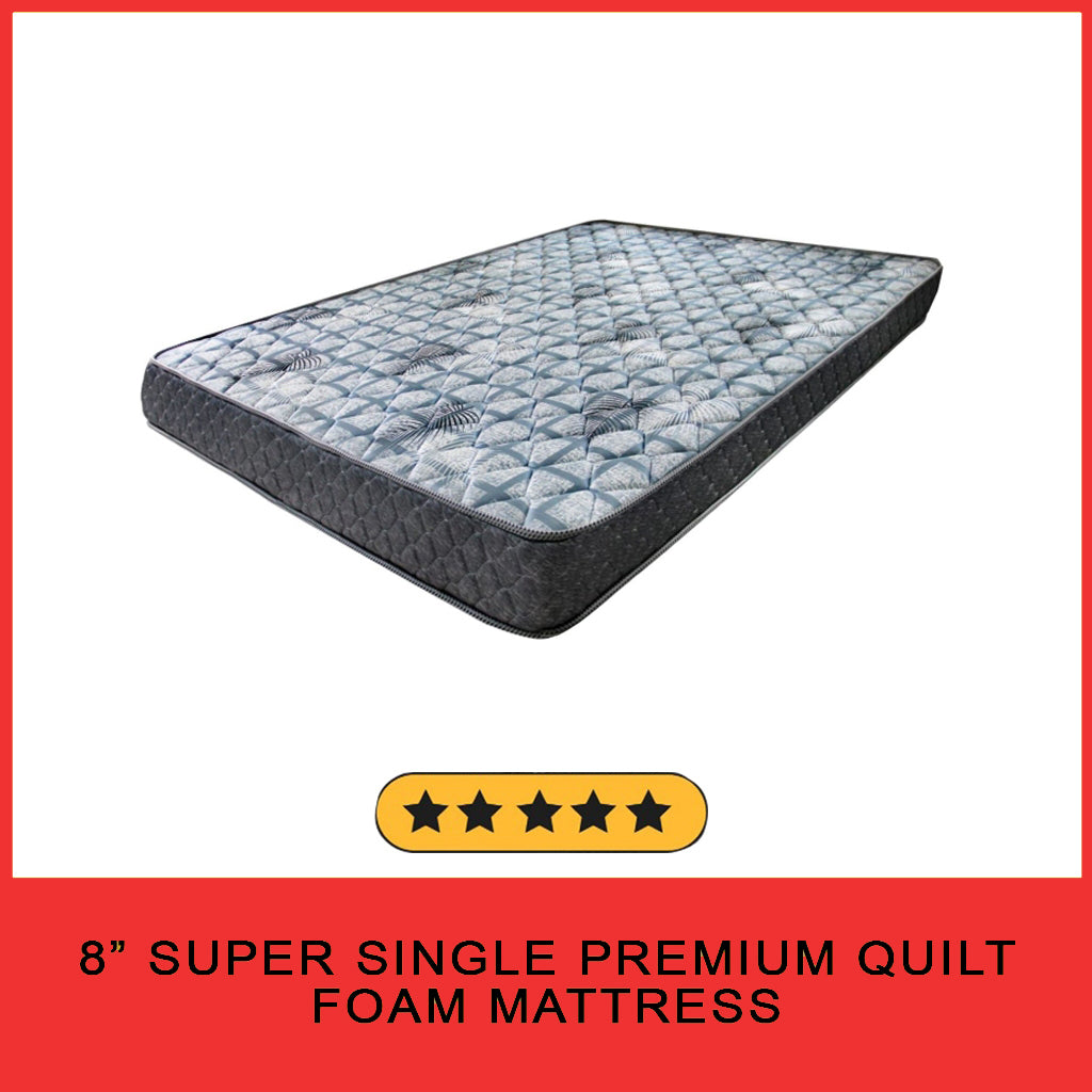 4"/6"/8" Comfort Foam Mattress High Density Foam Premium Quilt - All Sizes Available