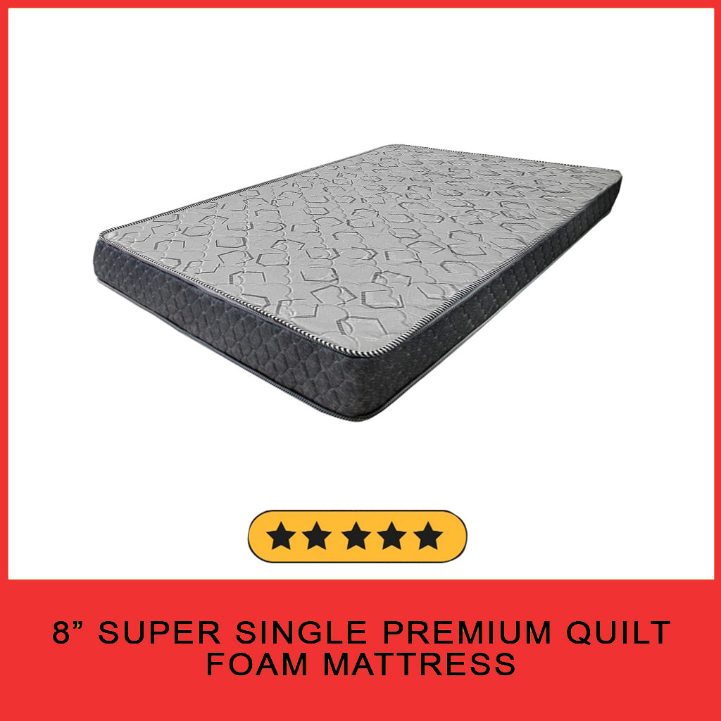 4"/6"/8" Comfort Foam Mattress High Density Foam Premium Quilt - All Sizes Available