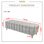 Moon Long Bench Chair High Density with Side Storage - 8 Colours