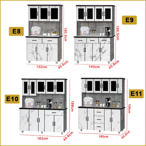 Image of Kara Series Tall Kitchen Cabinet with Drawers in 31 Designs