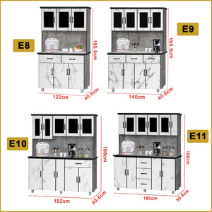 Kara Series Tall Kitchen Cabinet with Drawers in 31 Designs