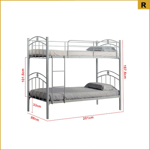 Image of Omara Series Metal/Wood Bed Frame with Double Decker Collection - All Sizes