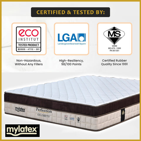 Image of MyLatex CELEBRITY 12" Mattress Natural Latex, Coconut Fiber, Nano Silver Cover - All Size