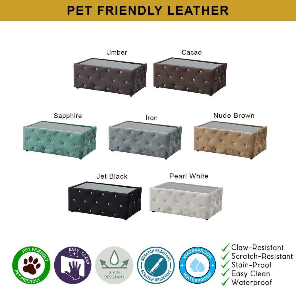 Millie Coffee Table PetFriendly Fabric/Leather Scratch-Resistant in 20 Available Colours
