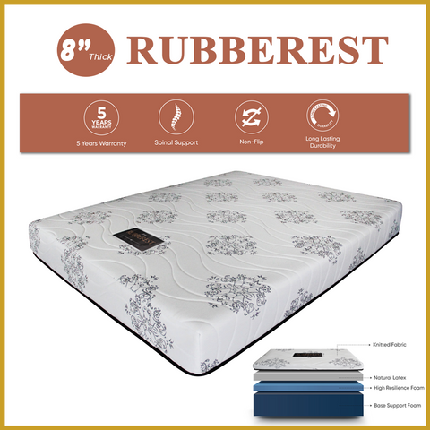 Image of Honey Rubberest 8" Mattress Latex Spine Support Foam - All Sizes Available